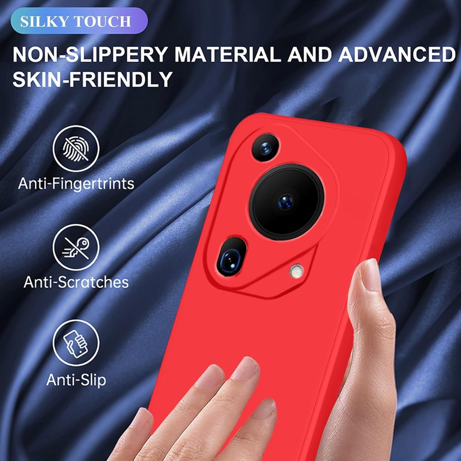Husa de Protectie, pentru Huawei Pura 70, Liquid Silicone, cu Microfibra pe Interior, Protectie Antisoc, Compatibil Incarcare Wireless, Rosu