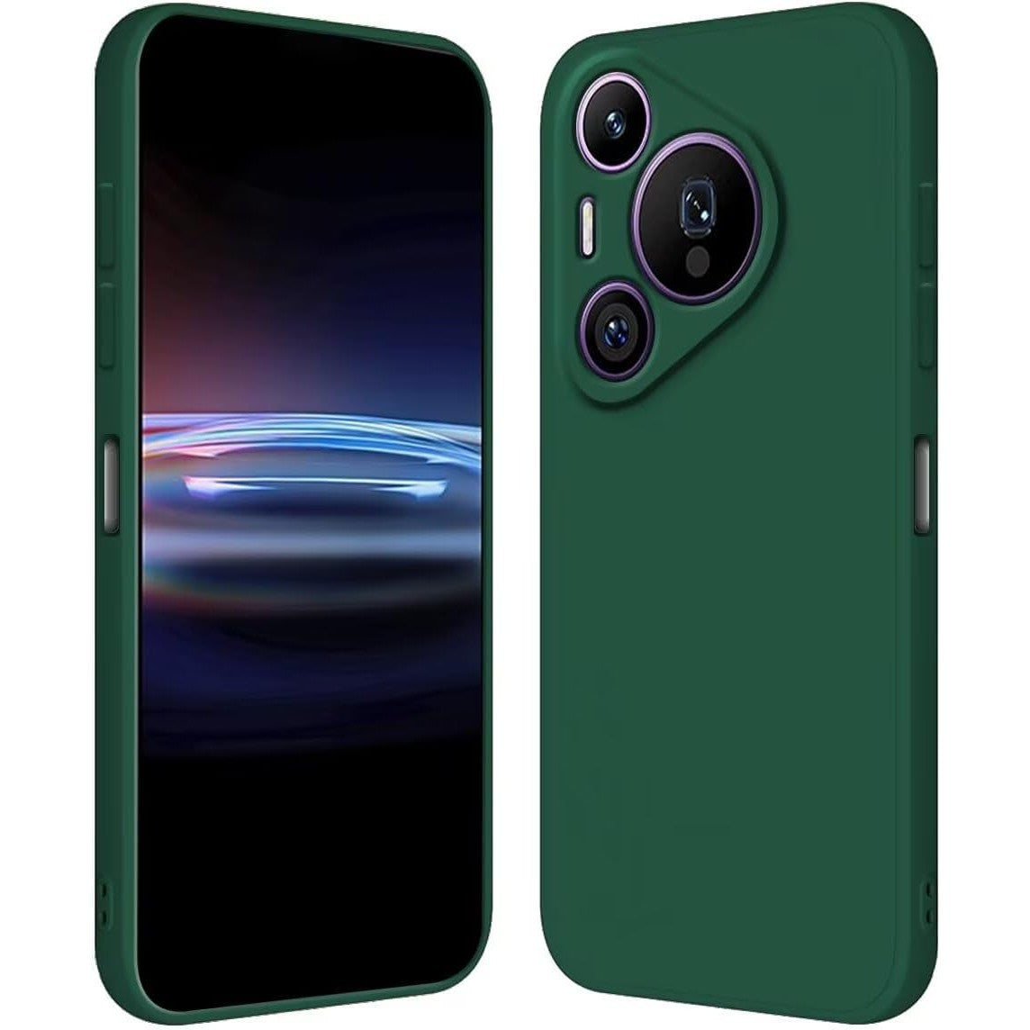 Husa de Protectie, Flippy, pentru Huawei Pura 70, Liquid Silicone, cu Microfibra pe Interior, Protectie Antisoc, Compatibil Incarcare Wireless, Verde