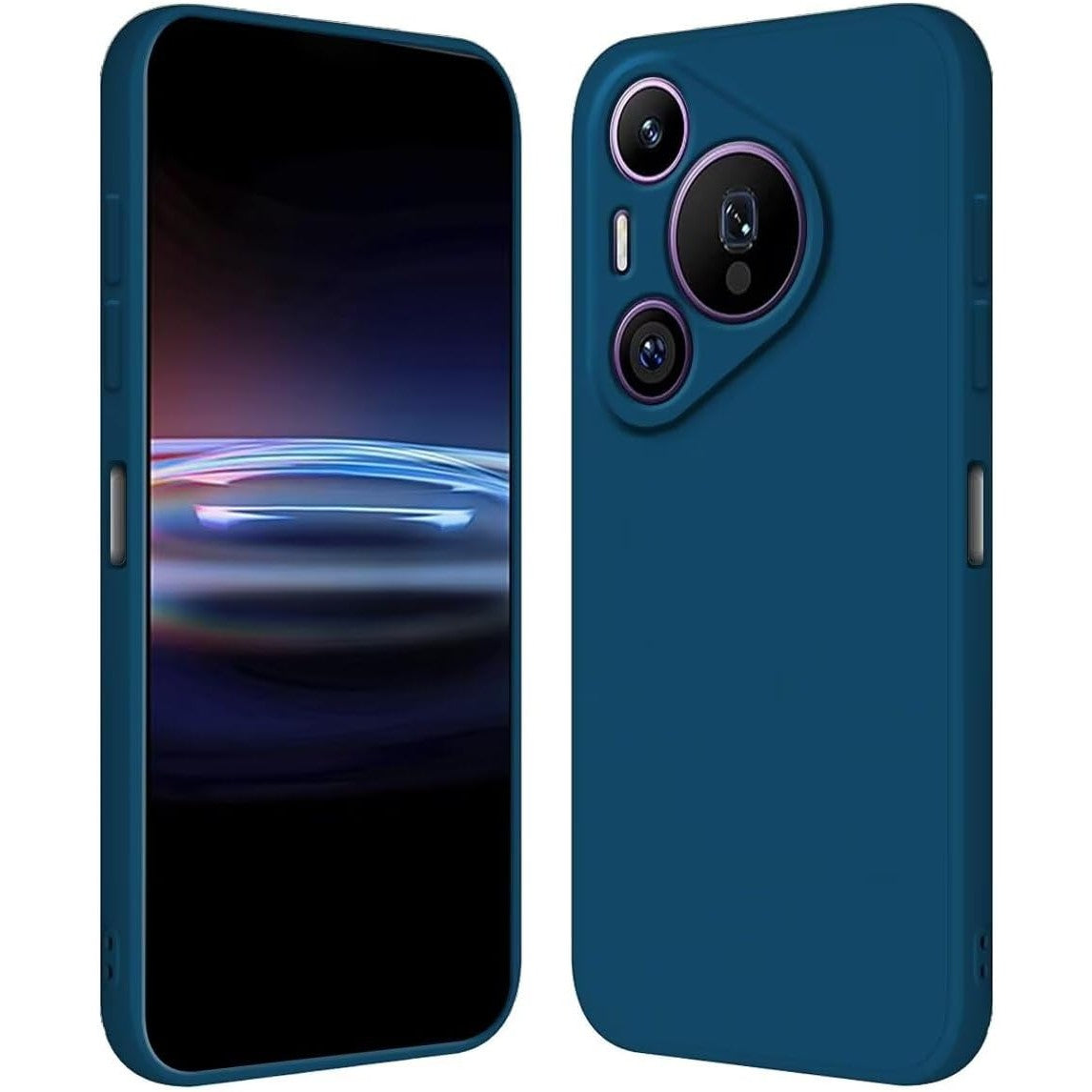 Husa de Protectie, pentru Huawei Pura 70, Liquid Silicone, cu Microfibra pe Interior, Protectie Antisoc, Compatibil Incarcare Wireless, Albastru