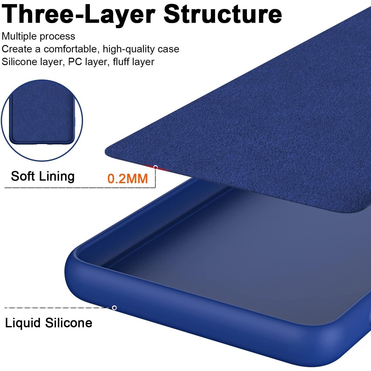 Husa de Protectie, pentru Oppo Reno 10 5G, Liquid Silicone, cu Microfibra pe Interior, Protectie Antisoc, Compatibil Incarcare Wireless, Albastru