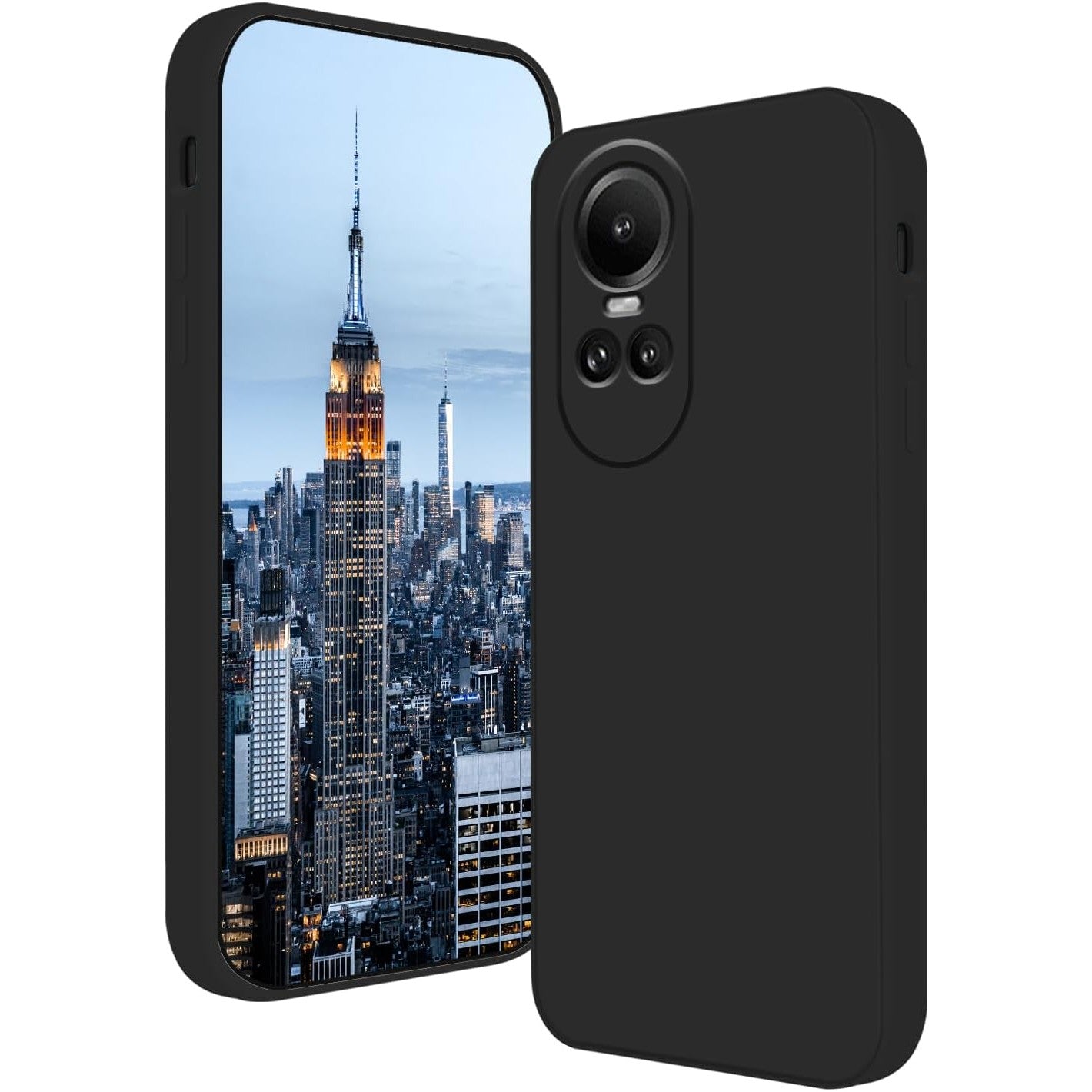Husa de Protectie, pentru Oppo Reno 10 5G, Liquid Silicone, cu Microfibra pe Interior, Protectie Antisoc, Compatibil Incarcare Wireless, Negru