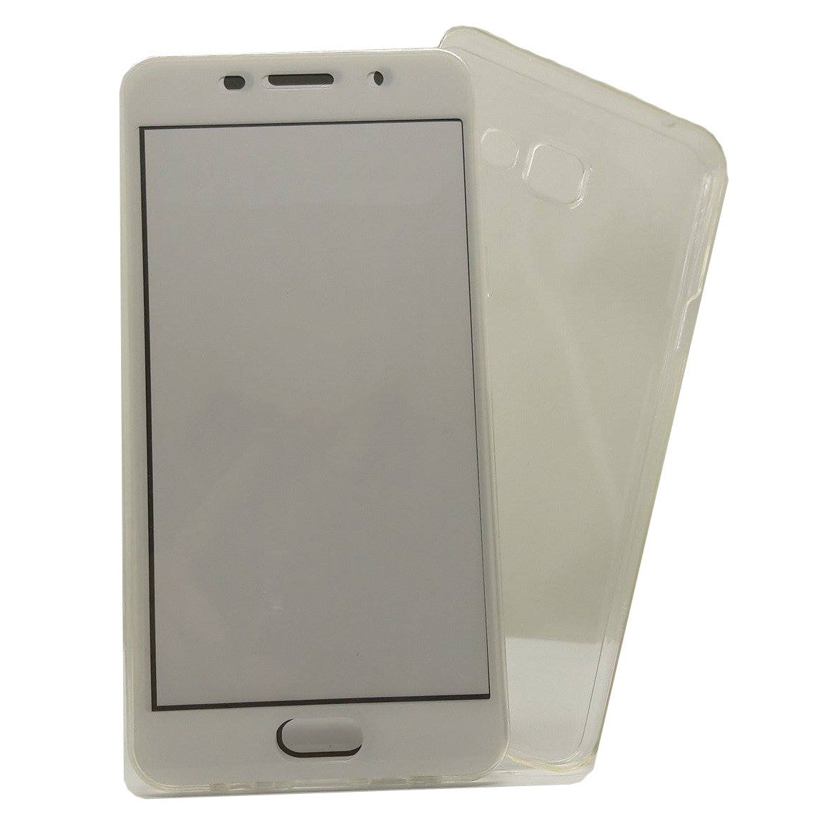 Husa de protectie ® pentru Samsung A7 2016 Full Tpu 360 V2 Transparent cu margini albe
