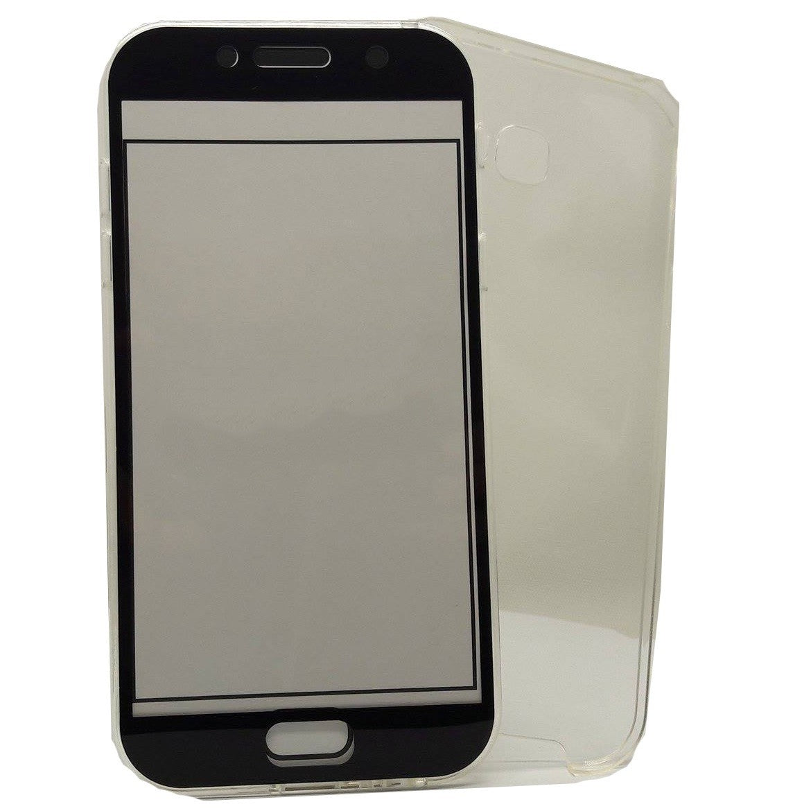 Husa de protectie ® pentru Samsung A7 2017 Full Tpu 360 V2 Transparent cu margini negre