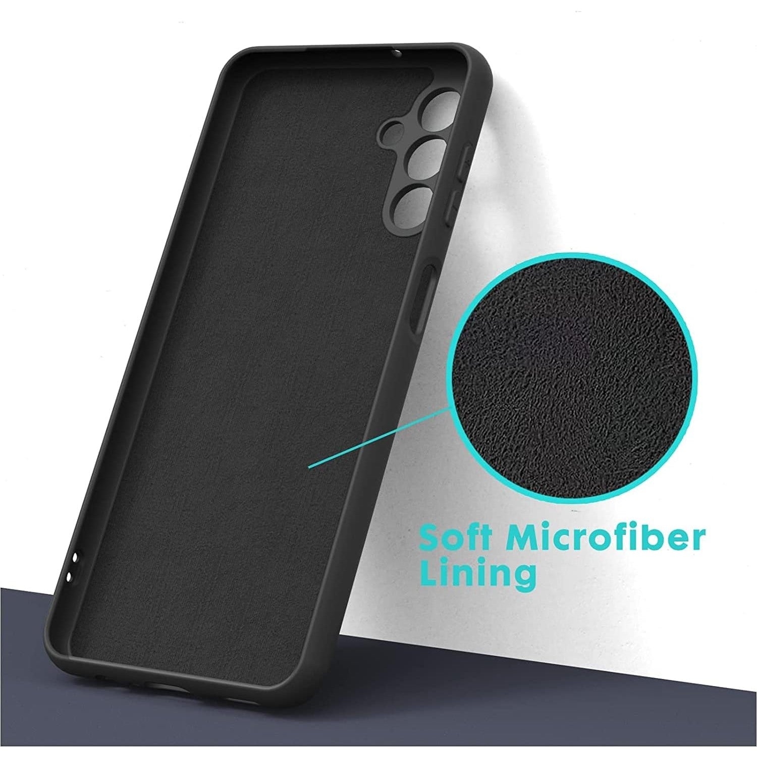 Husa de Protectie, Flippy, pentru Samsung Galaxy A35, Liquid Silicone, cu Microfibra pe Interior, Protectie Antisoc, Compatibil Incarcare Wireless, Negru