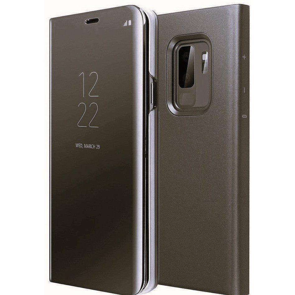 Husa de Protectie, pentru Samsung Galaxy A70, Capac Oglinda, din Plastic, Negru