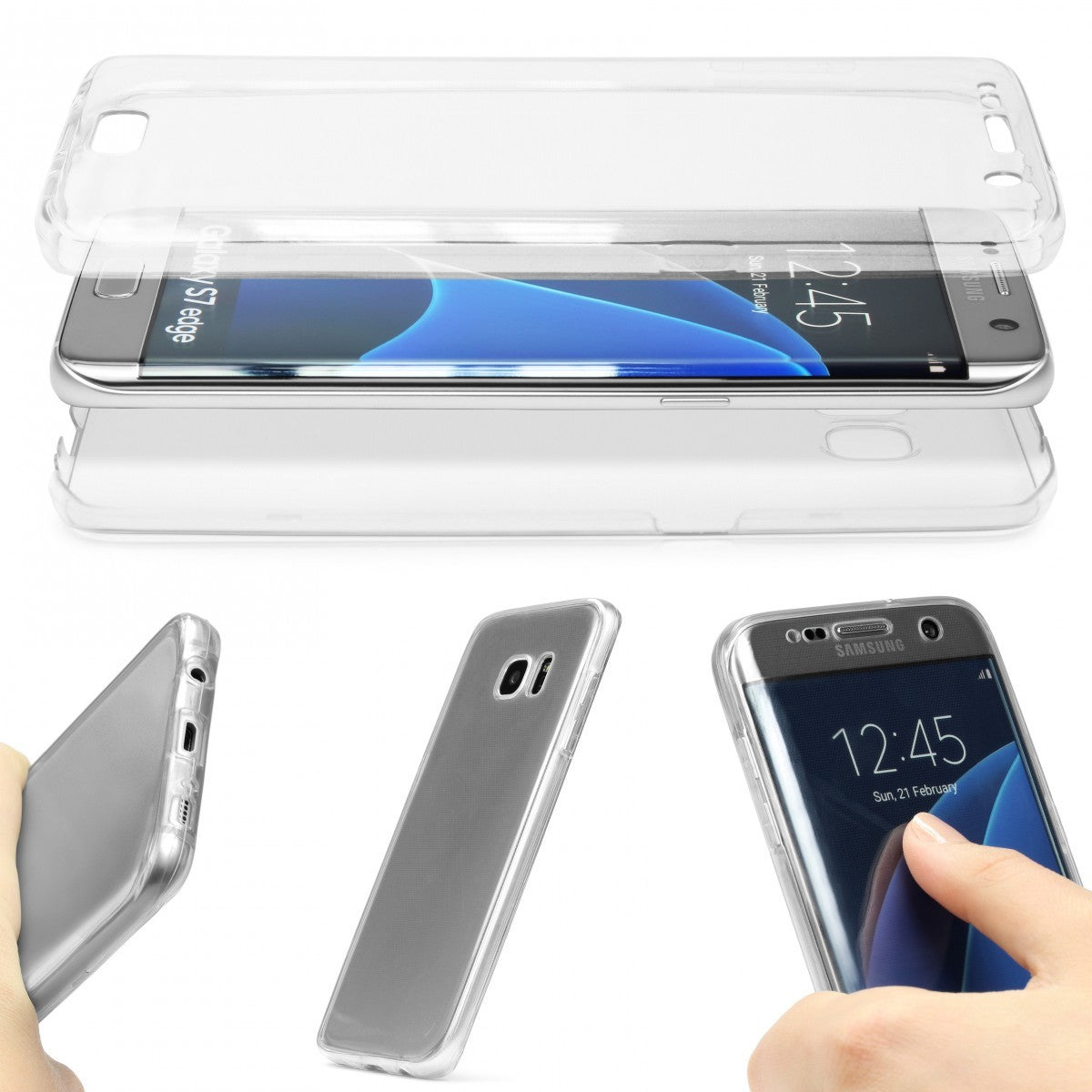 Husa de protectie ® pentru Samsung S7 Edge Full Tpu 360 Transparent