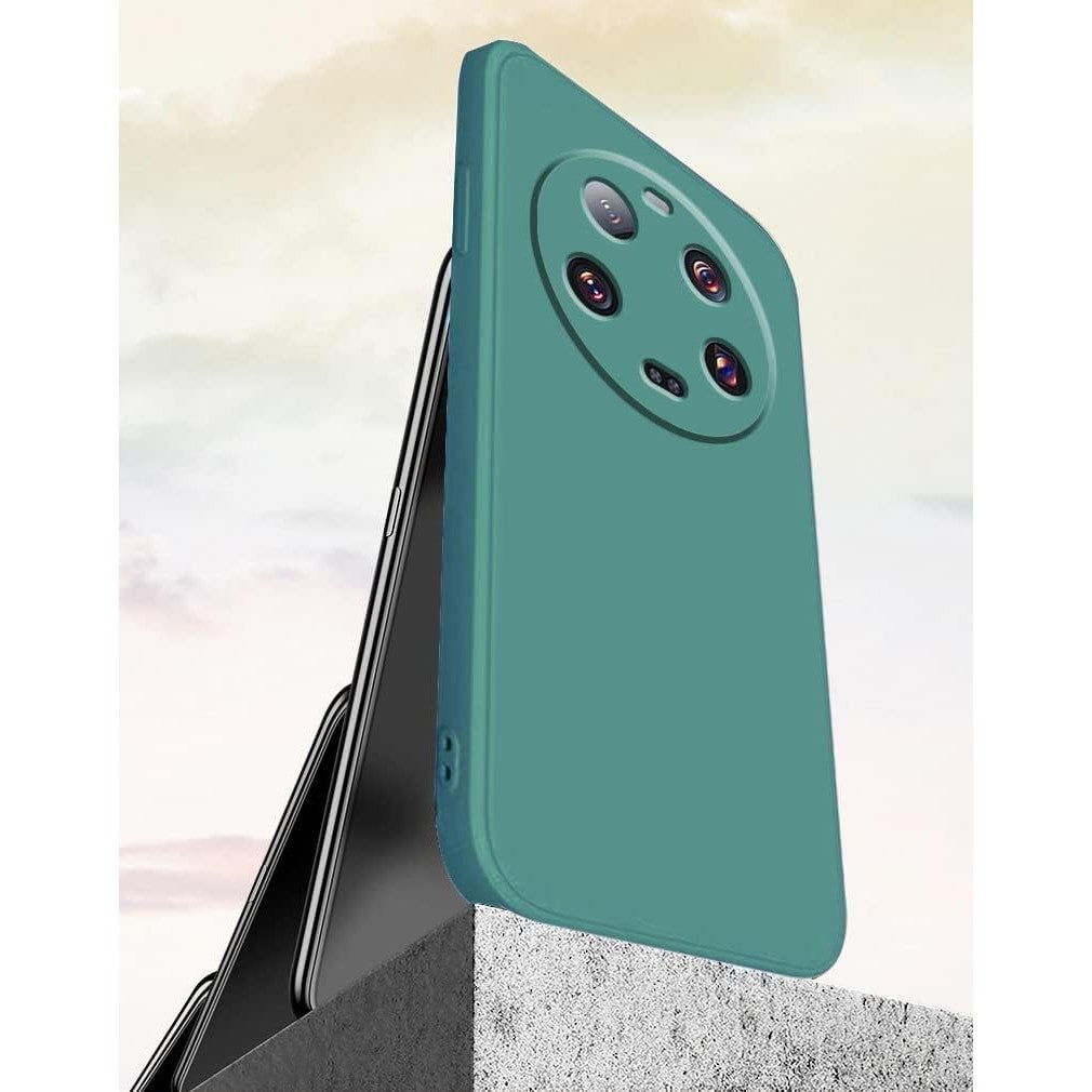 Husa de Protectie, pentru Xiaomi 14 Ultra, Liquid Silicone, cu Microfibra pe Interior, Protectie Antisoc, Compatibil Incarcare Wireless, Verde