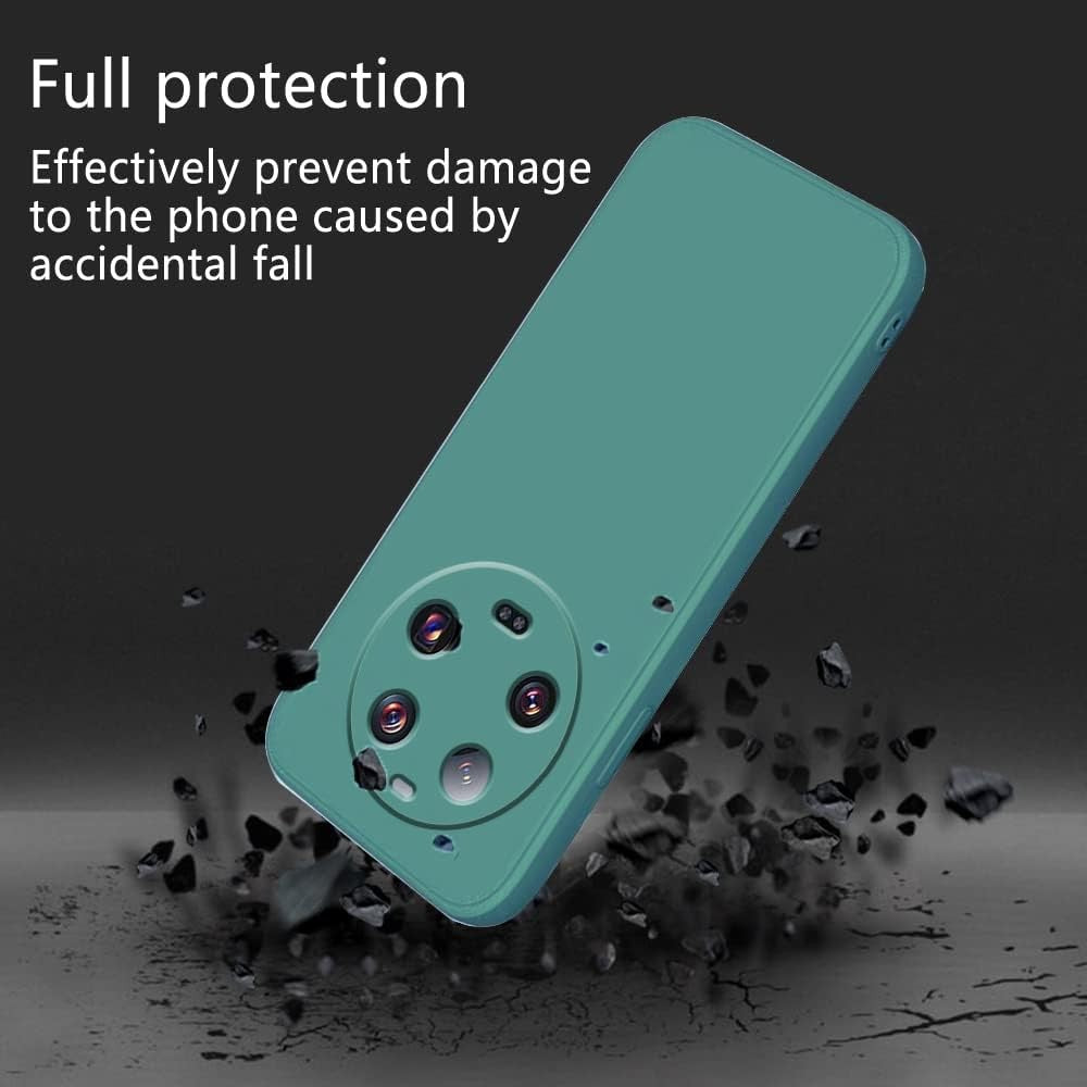 Husa de Protectie, pentru Xiaomi 14 Ultra, Liquid Silicone, cu Microfibra pe Interior, Protectie Antisoc, Compatibil Incarcare Wireless, Verde