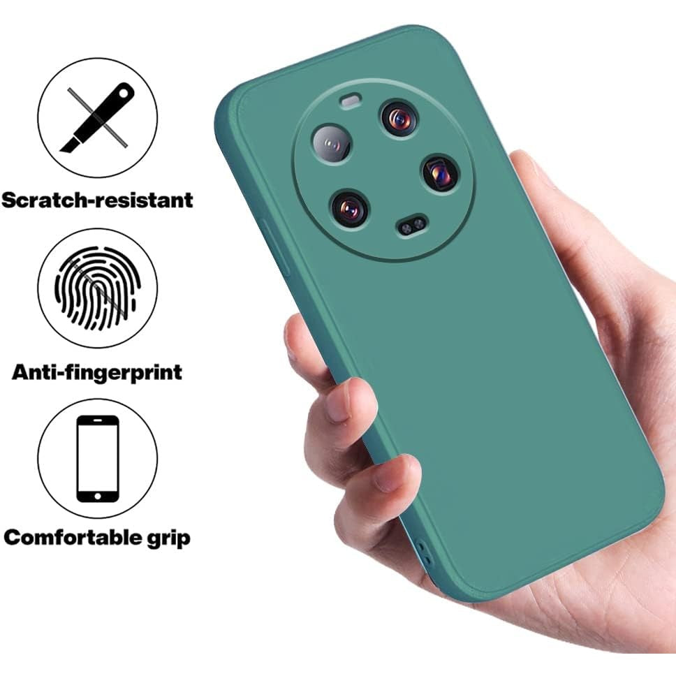 Husa de Protectie, pentru Xiaomi 14 Ultra, Liquid Silicone, cu Microfibra pe Interior, Protectie Antisoc, Compatibil Incarcare Wireless, Verde
