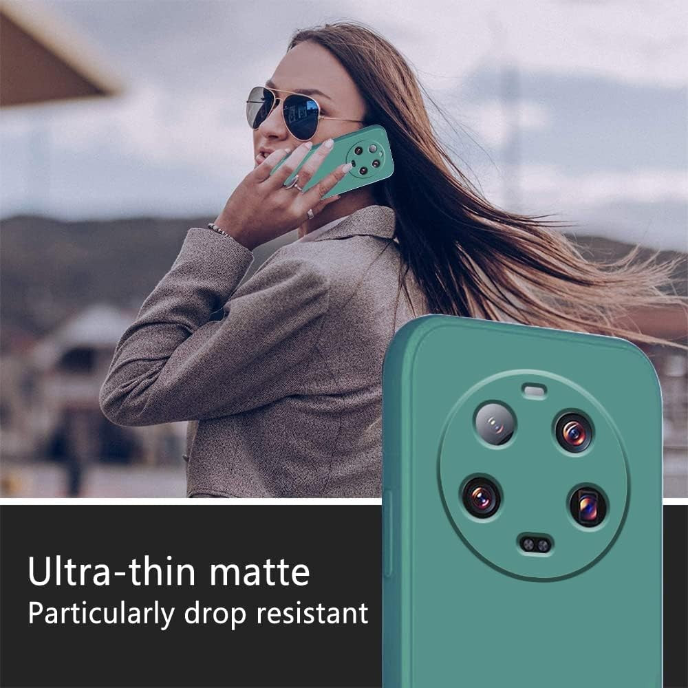 Husa de Protectie, pentru Xiaomi 14 Ultra, Liquid Silicone, cu Microfibra pe Interior, Protectie Antisoc, Compatibil Incarcare Wireless, Verde