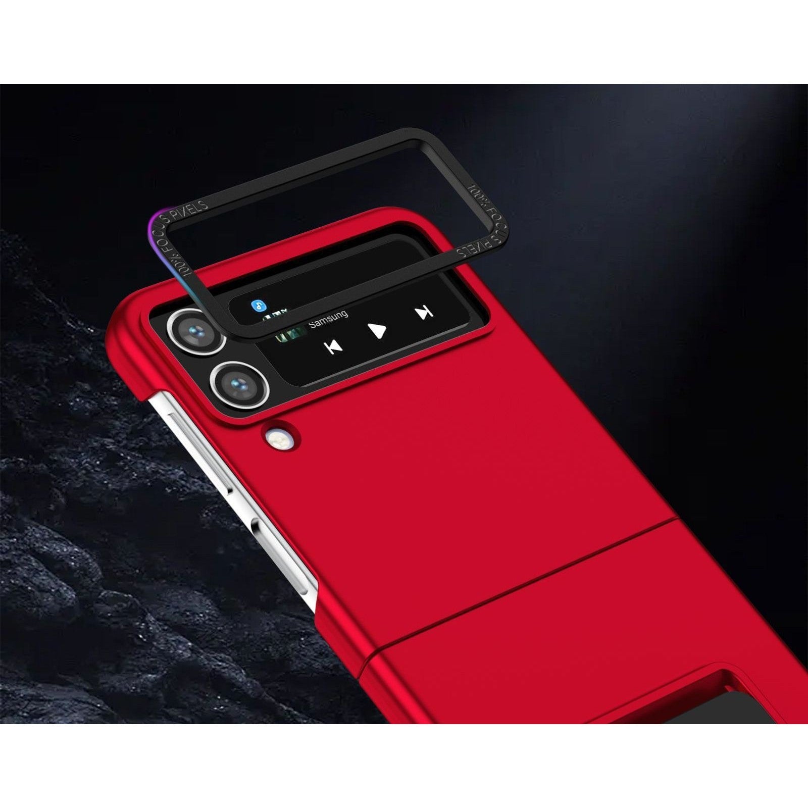 Husa de Protectie, Flippy, pentru Samsung Galaxy Z Flip 5, din PC, cu Pliere Tridimensionala, Multifunctionala, Rosie