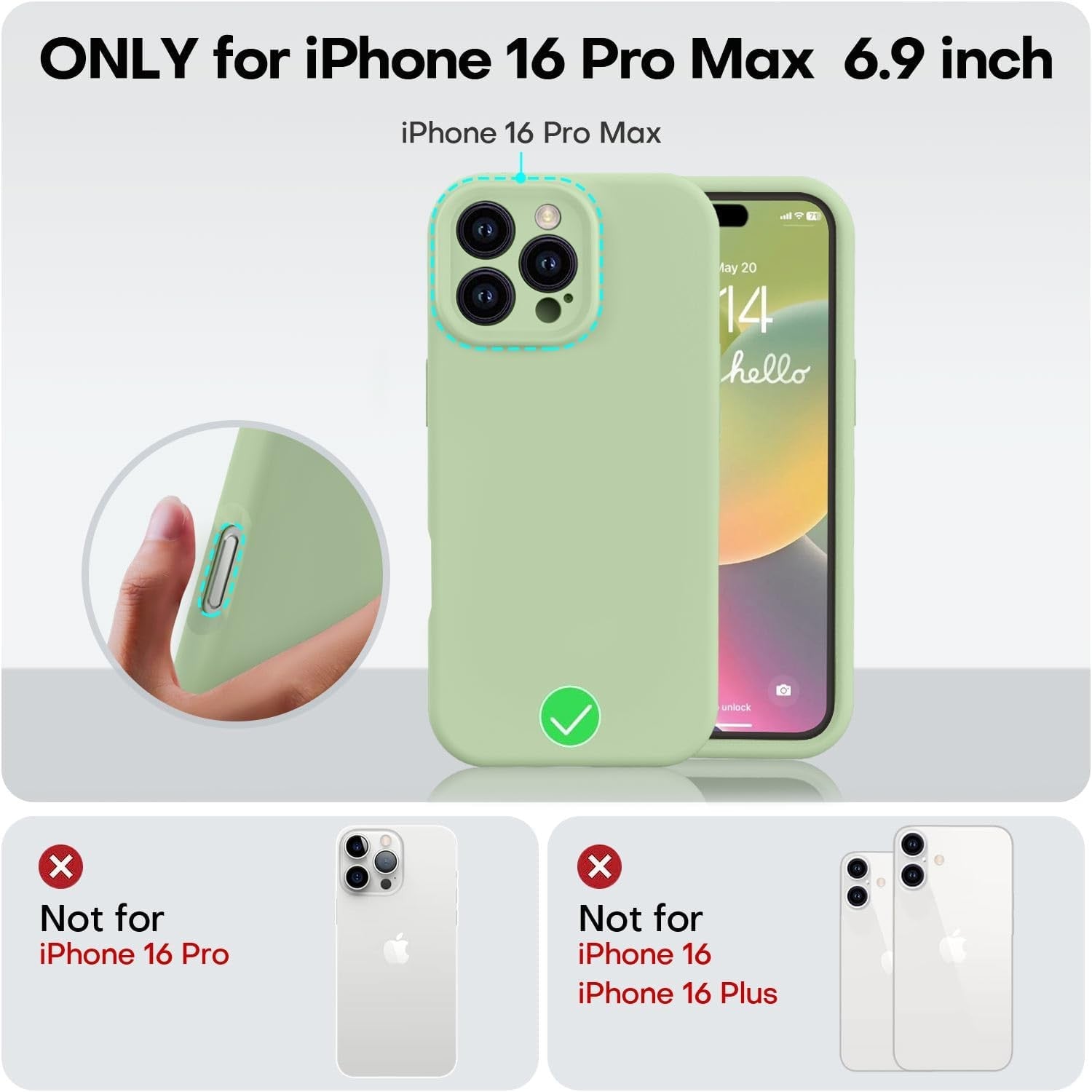 Husa de Protectie Matte TPU, pentru Apple iPhone 16 Pro Max, Protectie Camera, Antisoc, Antizgariere, Antialunecare, Acoperire Completa, Verde