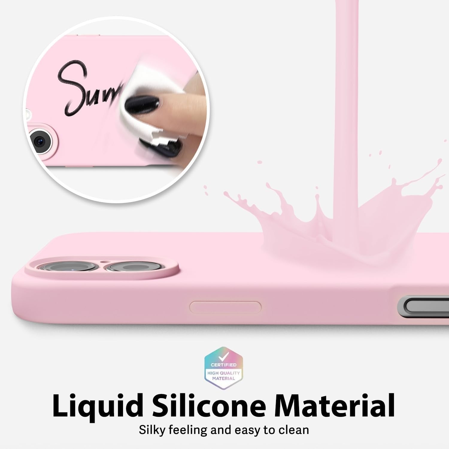 Husa de Protectie Matte TPU, Flippy, pentru Apple iPhone 16, Protectie Camera, Antisoc, Antizgariere, Antialunecare, Acoperire Completa, Roz