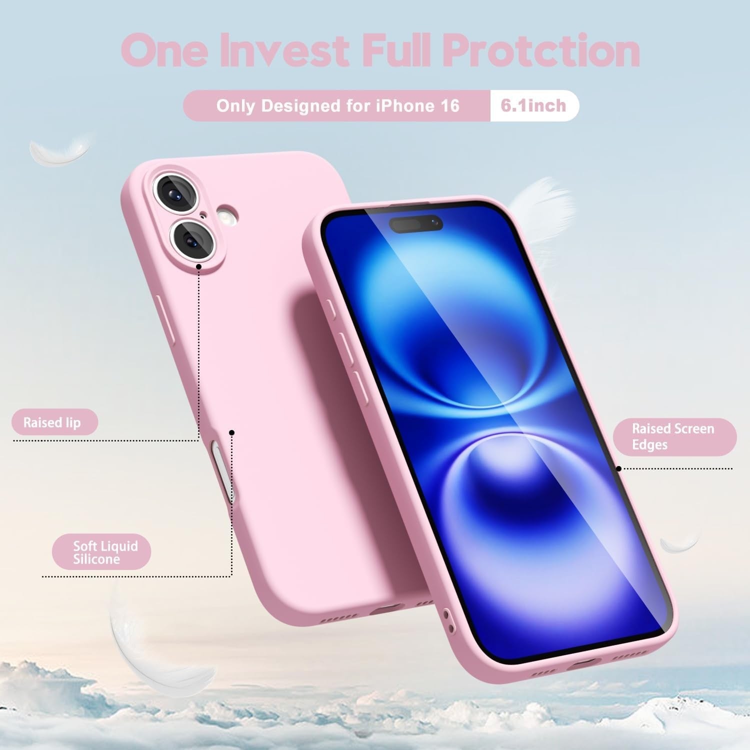 Husa de Protectie Matte TPU, Flippy, pentru Apple iPhone 16, Protectie Camera, Antisoc, Antizgariere, Antialunecare, Acoperire Completa, Roz