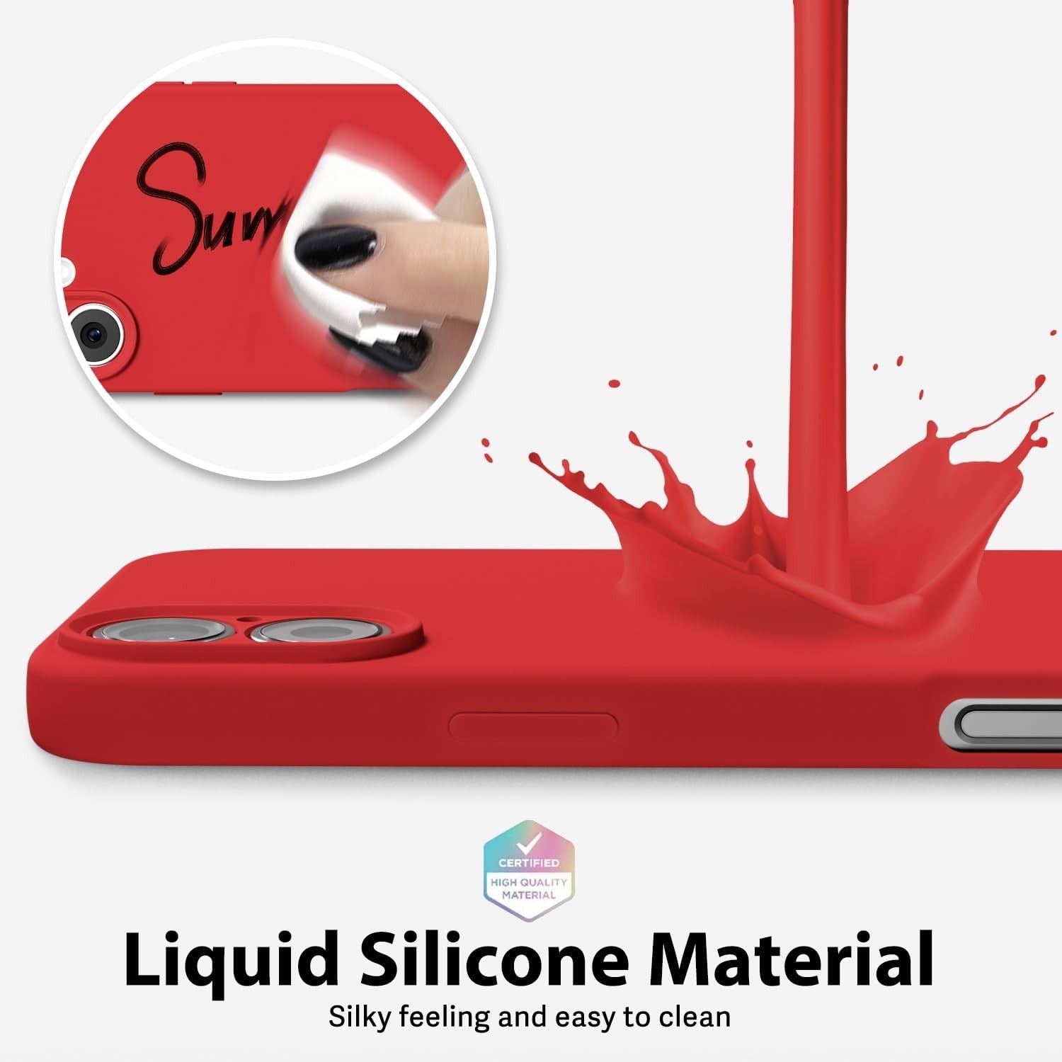 Husa de Protectie Matte TPU, pentru Apple iPhone 16, Protectie Camera, Antisoc, Antizgariere, Antialunecare, Acoperire Completa, Rosu
