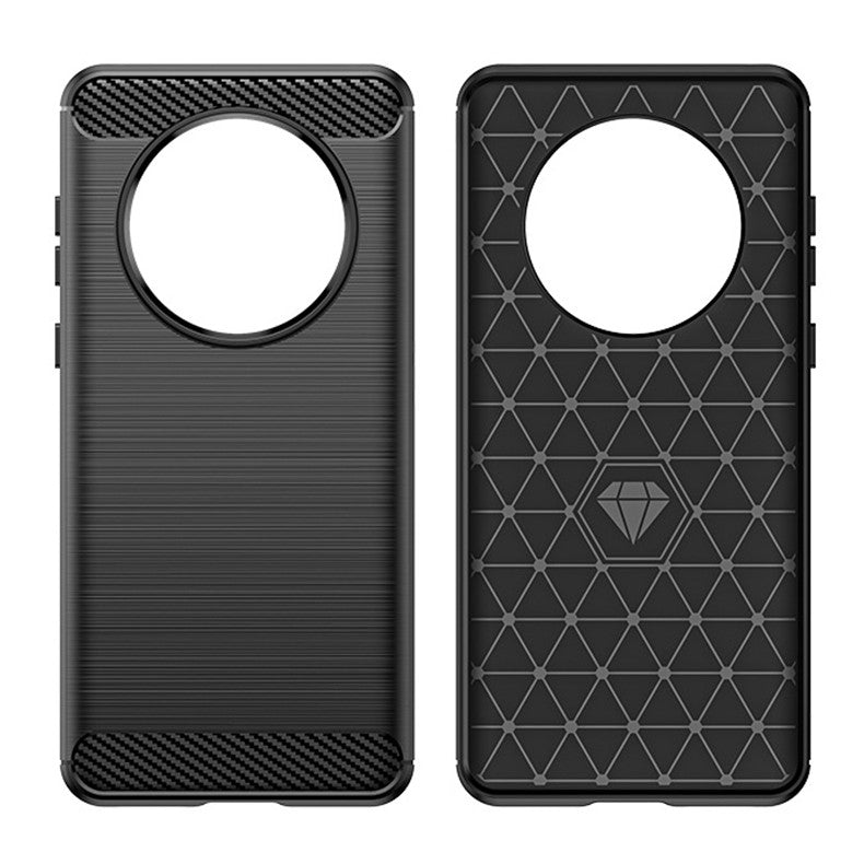 Husa de Protectie pentru Huawei Mate 50 Pro, Protectie 360, din TPU cu element de Carbon, Anti Alunecare, 1.8 mm, Negru