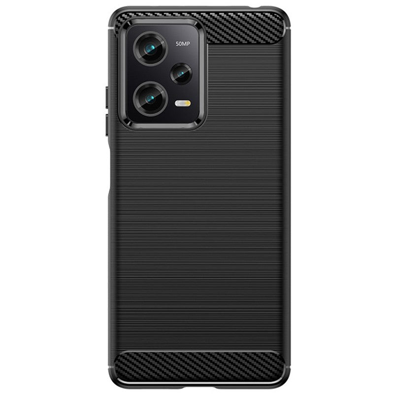 Husa de Protectie pentru Xiaomi Redmi 12 Pro, Protectie 360, din TPU cu element de Carbon, Anti Alunecare, 1.8 mm, Negru