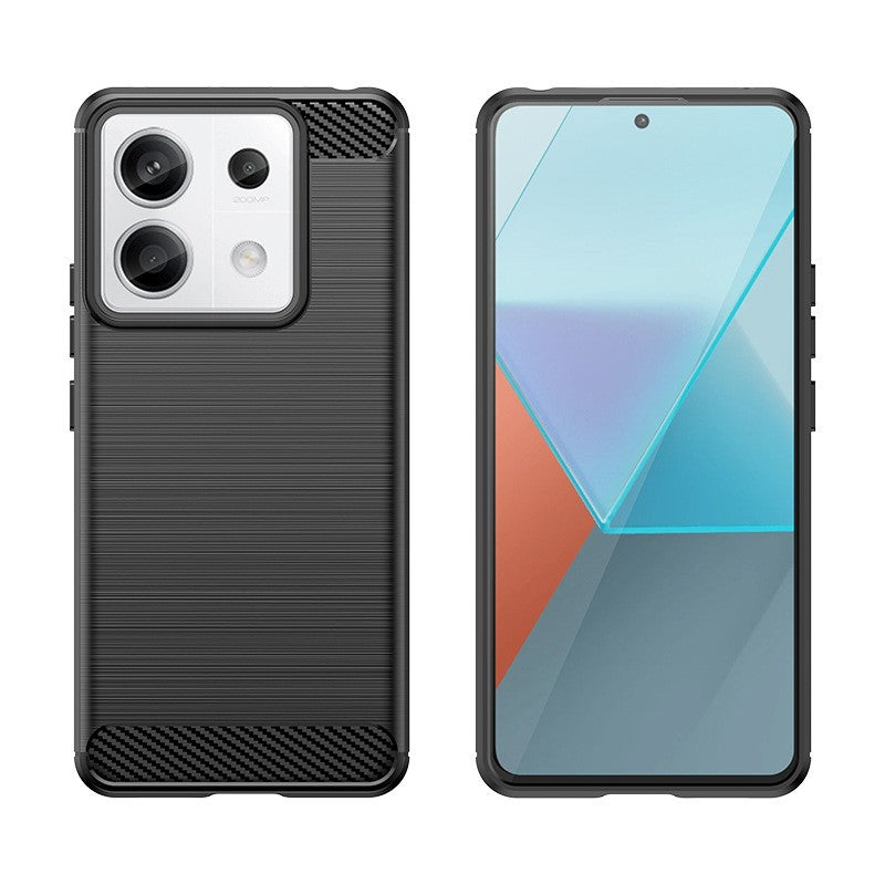 Husa de Protectie pentru Xiaomi Redmi Note 13 Pro Plus, Protectie 360, din TPU cu element de Carbon, Anti Alunecare, 1.8 mm, Negru