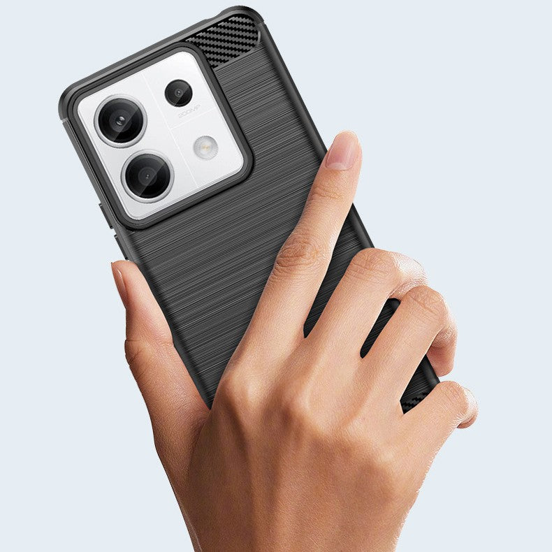 Husa de Protectie pentru Xiaomi Redmi Note 13 Pro Plus, Protectie 360, din TPU cu element de Carbon, Anti Alunecare, 1.8 mm, Negru