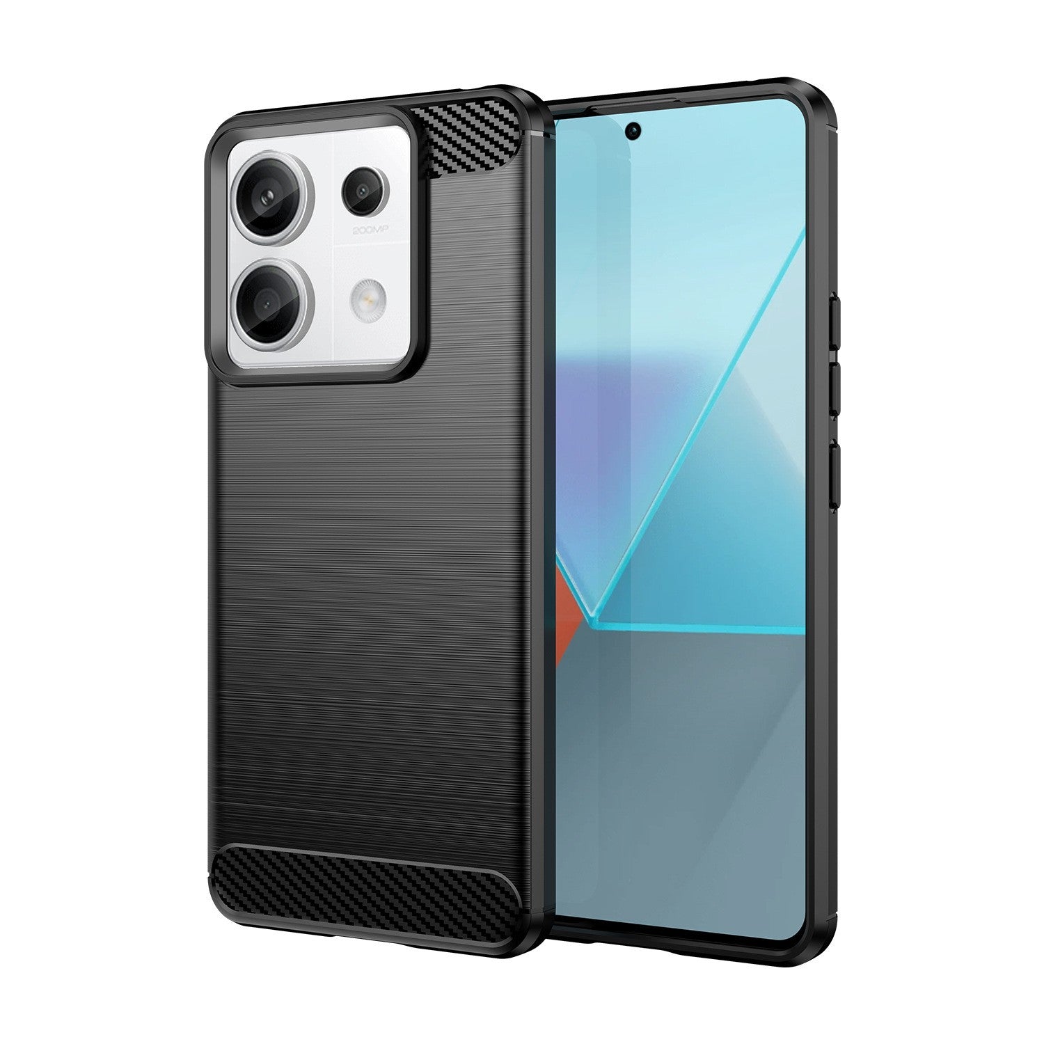 Husa de Protectie pentru Xiaomi Redmi Note 13 Pro Plus, Protectie 360, din TPU cu element de Carbon, Anti Alunecare, 1.8 mm, Negru