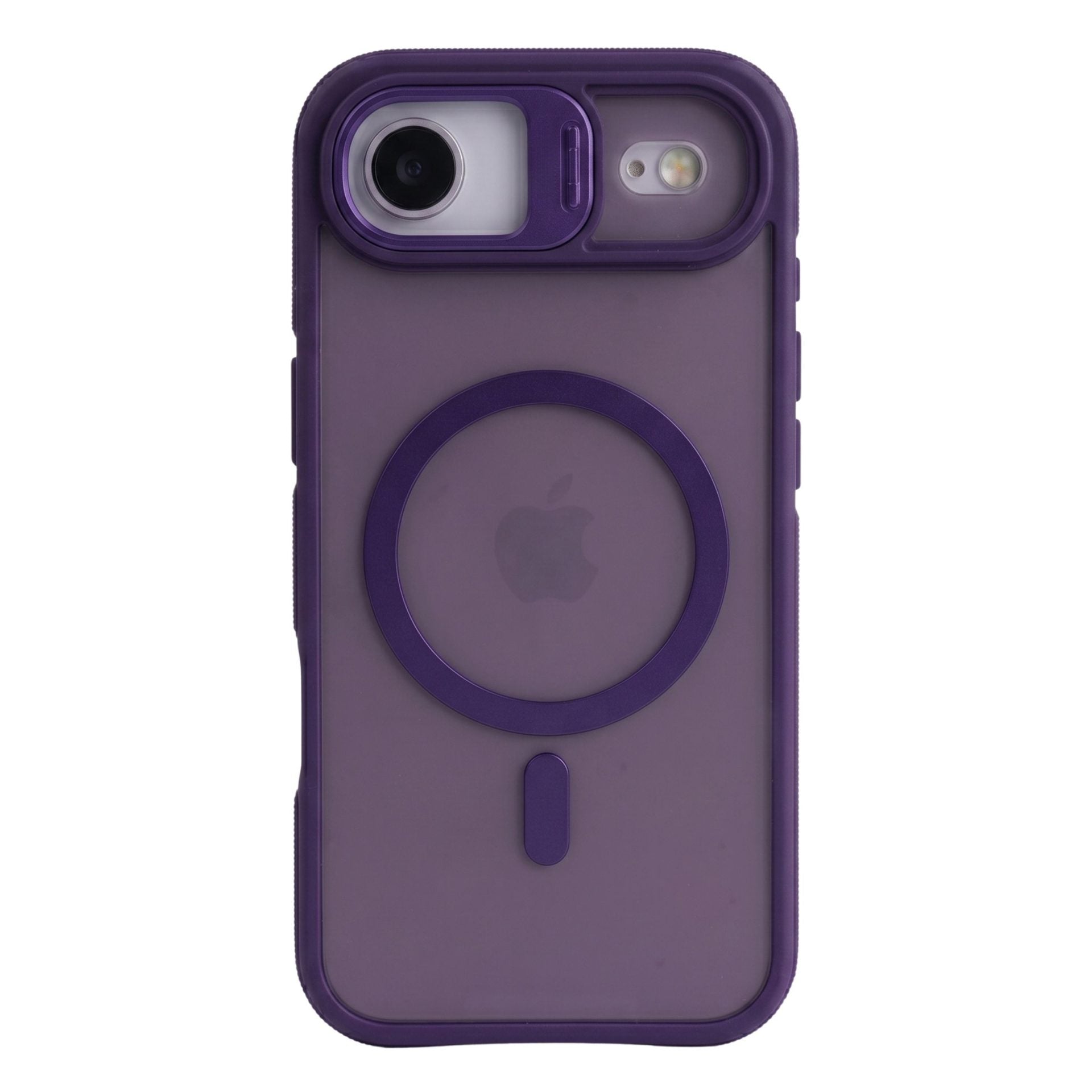 Husa de Protectie Telefon, Compatibila cu iPhone 17 Air, MagSafe, Acrylic, Suport Metalic Protectie Camera, Anti-Soc, Mov Inchis