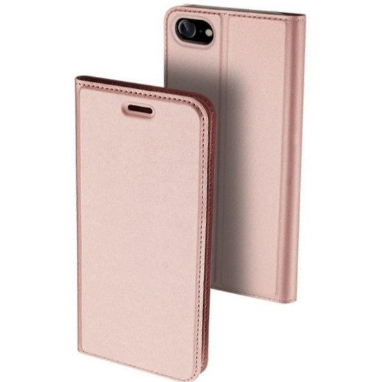 Husa de Protectie Tip Carte, pentru Apple iPhone 7/8/SE 2020, Capac Oglinda, din Piele Ecologica si PC, Auriu