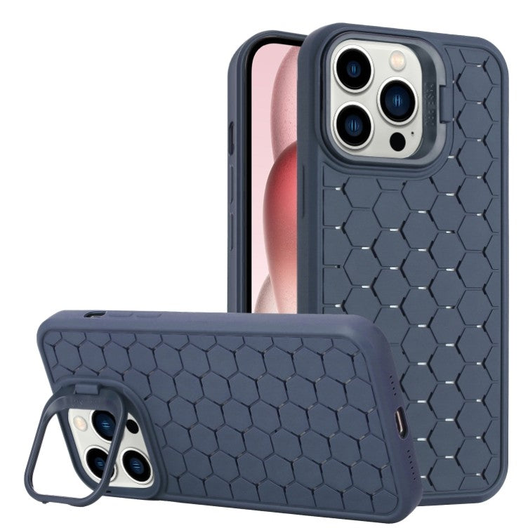 Husa de Protectie TPU, pentru Apple iPhone 14 Pro, 3D Cube, cu Inel, Protectie Camera, Antisoc, Antizgariere, Antialunecare, Acoperire Completa, Albastru