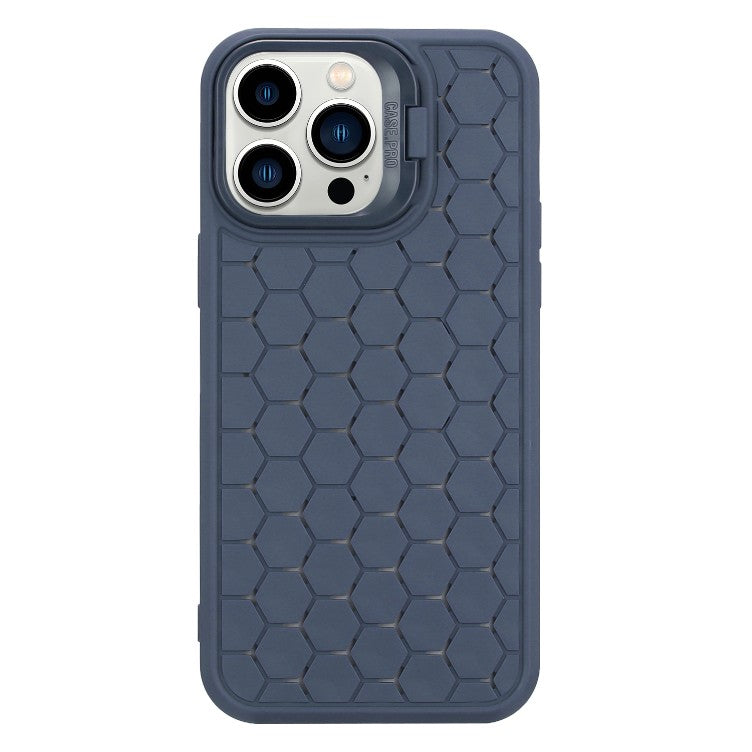 Husa de Protectie TPU, pentru Apple iPhone 15 Pro, 3D Cube, cu Inel, Protectie Camera, Antisoc, Antizgariere, Antialunecare, Acoperire Completa, Albastru