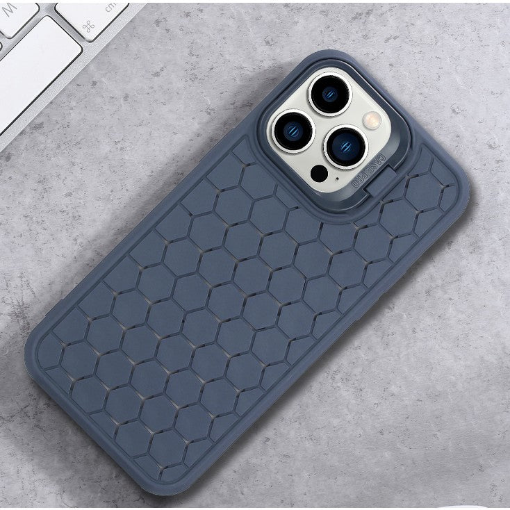 Husa de Protectie TPU, pentru Apple iPhone 15 Pro, 3D Cube, cu Inel, Protectie Camera, Antisoc, Antizgariere, Antialunecare, Acoperire Completa, Albastru
