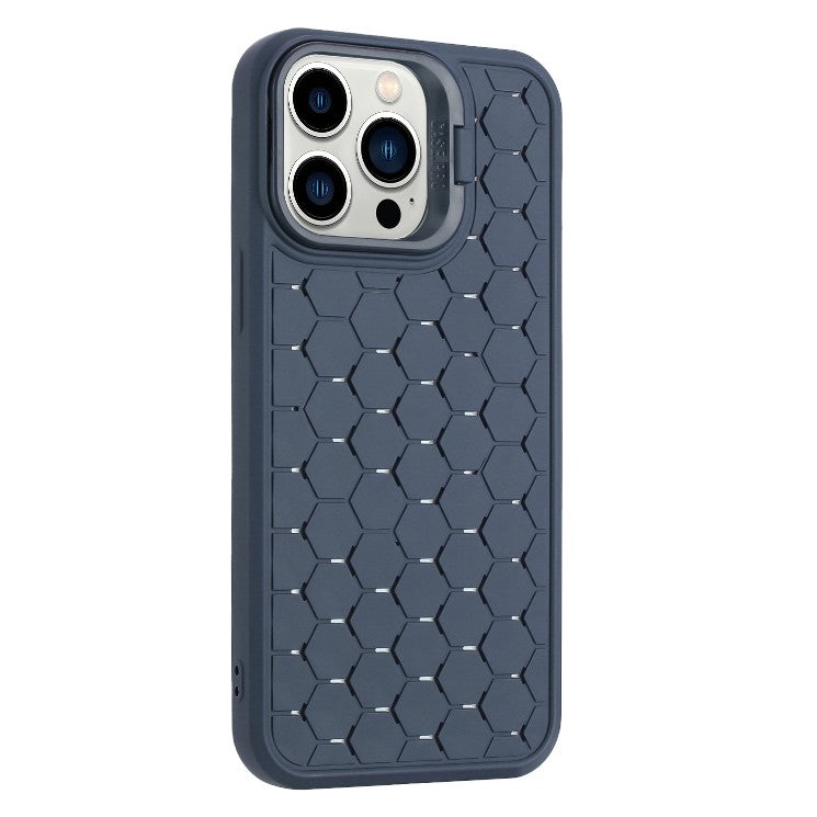 Husa de Protectie TPU, pentru Apple iPhone 15 Pro, 3D Cube, cu Inel, Protectie Camera, Antisoc, Antizgariere, Antialunecare, Acoperire Completa, Albastru