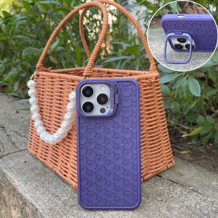 Husa de Protectie TPU, pentru Apple iPhone 15 Pro, 3D Cube, cu Inel, Protectie Camera, Antisoc, Antizgariere, Antialunecare, Acoperire Completa, Mov