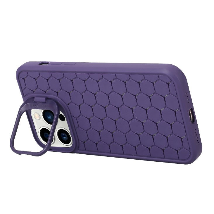 Husa de Protectie TPU, pentru Apple iPhone 15 Pro, 3D Cube, cu Inel, Protectie Camera, Antisoc, Antizgariere, Antialunecare, Acoperire Completa, Mov