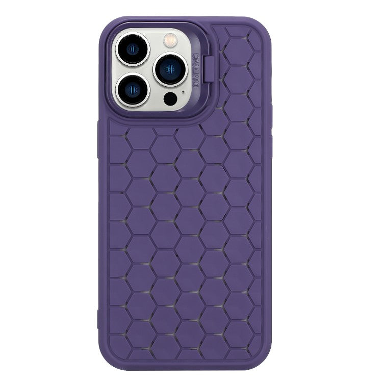 Husa de Protectie TPU, pentru Apple iPhone 15 Pro, 3D Cube, cu Inel, Protectie Camera, Antisoc, Antizgariere, Antialunecare, Acoperire Completa, Mov