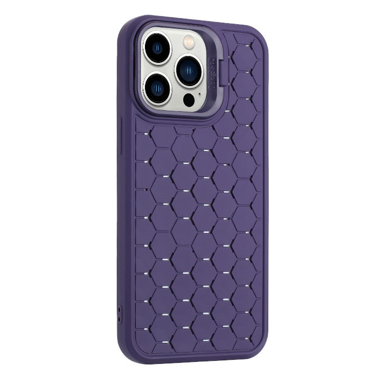 Husa de Protectie TPU, pentru Apple iPhone 15 Pro, 3D Cube, cu Inel, Protectie Camera, Antisoc, Antizgariere, Antialunecare, Acoperire Completa, Mov