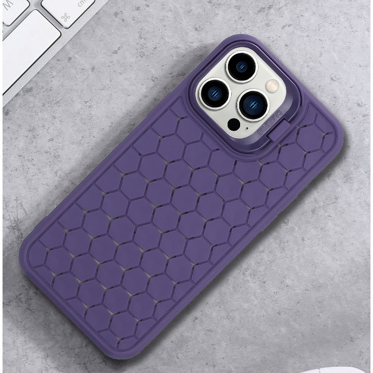 Husa de Protectie TPU, pentru Apple iPhone 15 Pro, 3D Cube, cu Inel, Protectie Camera, Antisoc, Antizgariere, Antialunecare, Acoperire Completa, Mov