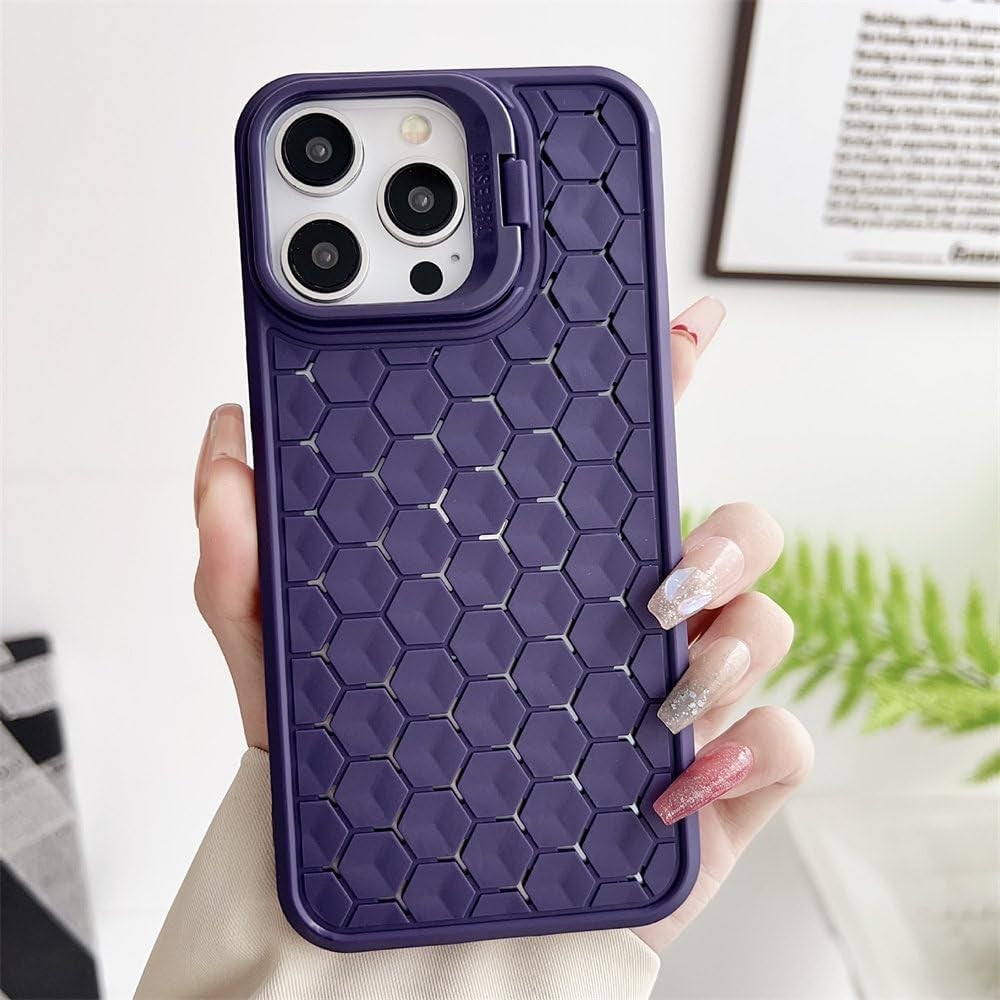 Husa de Protectie TPU, pentru Apple iPhone 15 Pro, 3D Cube, cu Inel, Protectie Camera, Antisoc, Antizgariere, Antialunecare, Acoperire Completa, Mov