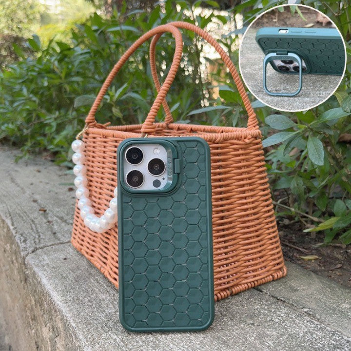 Husa de Protectie TPU, pentru Apple iPhone 15 Pro, 3D Cube, cu Inel, Protectie Camera, Antisoc, Antizgariere, Antialunecare, Acoperire Completa, Verde