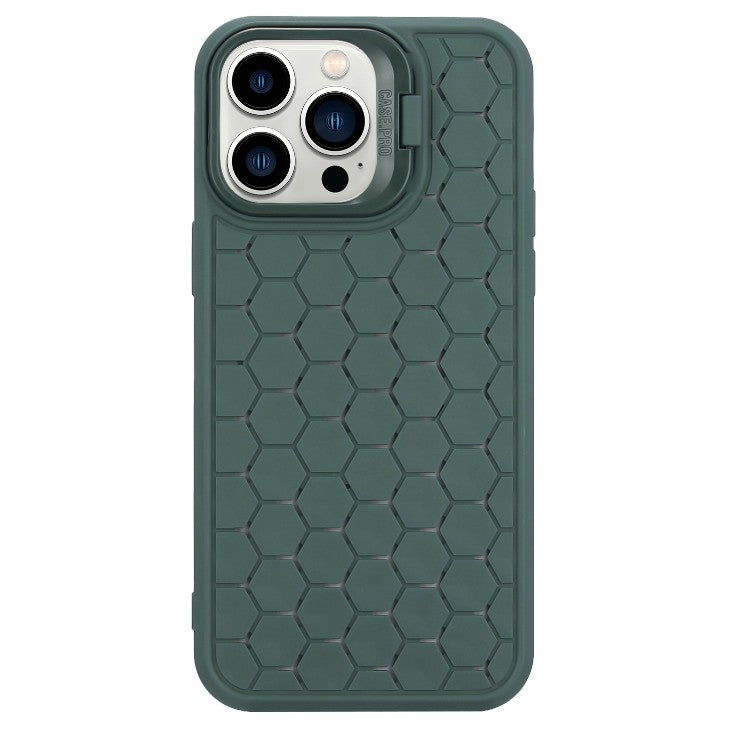 Husa de Protectie TPU, pentru Apple iPhone 15 Pro, 3D Cube, cu Inel, Protectie Camera, Antisoc, Antizgariere, Antialunecare, Acoperire Completa, Verde