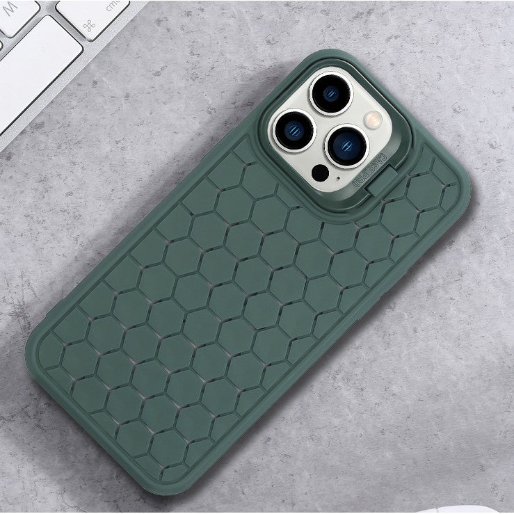 Husa de Protectie TPU, pentru Apple iPhone 15 Pro, 3D Cube, cu Inel, Protectie Camera, Antisoc, Antizgariere, Antialunecare, Acoperire Completa, Verde