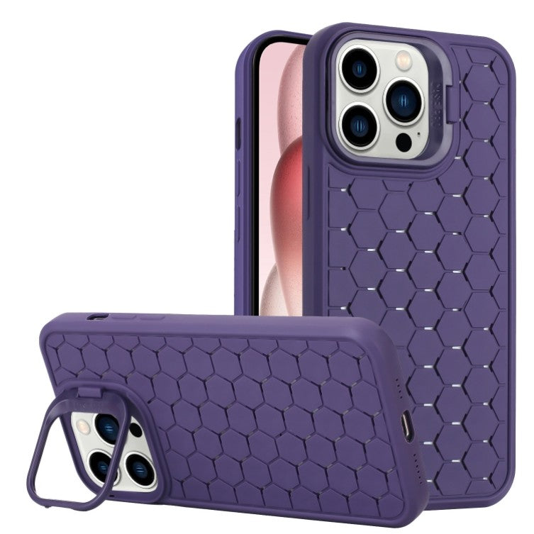 Husa de Protectie TPU, pentru Apple iPhone 15 Pro, 3D Cube, cu Inel, Protectie Camera, Antisoc, Antizgariere, Antialunecare, Acoperire Completa, Mov