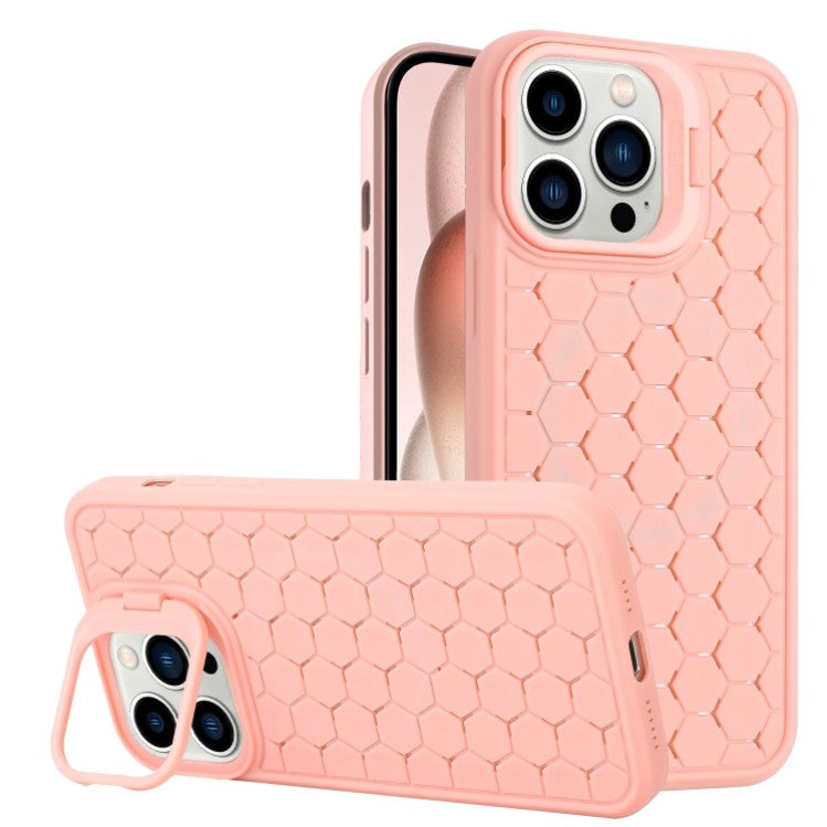 Husa de Protectie TPU, pentru Apple iPhone 15 Pro, 3D Cube, cu Inel, Protectie Camera, Antisoc, Antizgariere, Antialunecare, Acoperire Completa, Roz