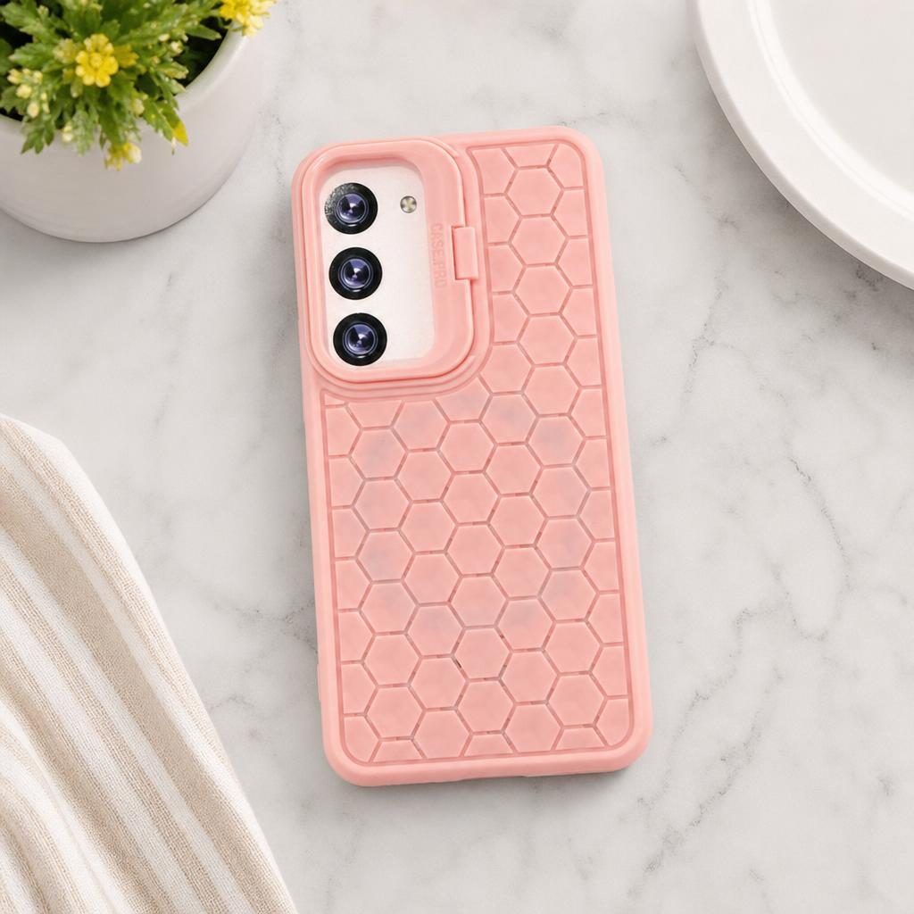 Husa de Protectie TPU, pentru Samsung Galaxy S23, 3D Cube, cu Inel, Protectie Camera, Antisoc, Antizgariere, Antialunecare, Acoperire Completa, Roz