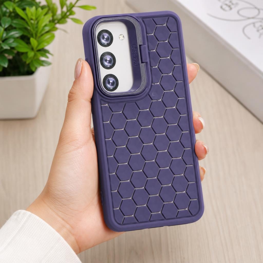 Husa de Protectie TPU, pentru Samsung Galaxy S23, 3D Cube, cu Inel, Protectie Camera, Antisoc, Antizgariere, Antialunecare, Acoperire Completa, Mov