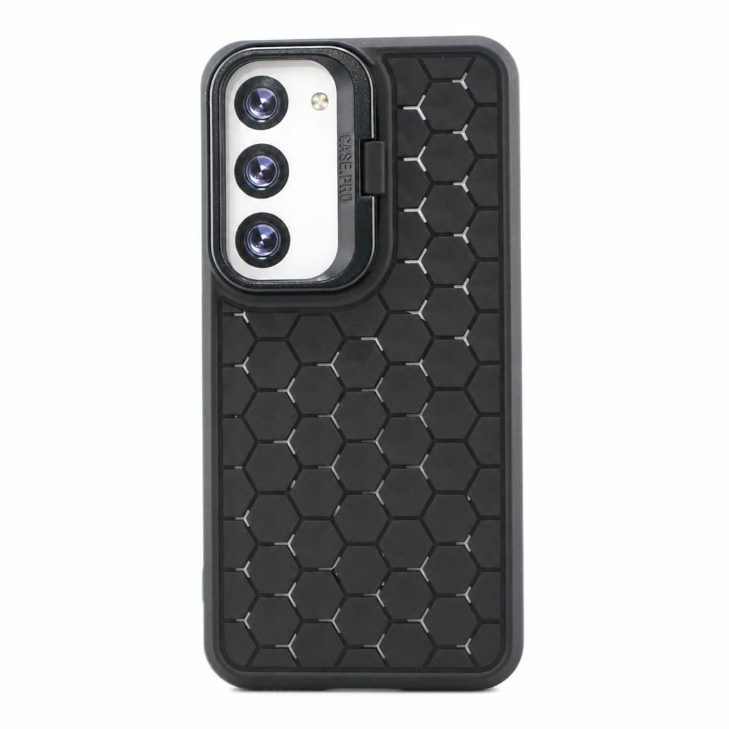 Husa de Protectie TPU, pentru Samsung Galaxy S23, 3D Cube, cu Inel, Protectie Camera, Antisoc, Antizgariere, Antialunecare, Acoperire Completa, Negru