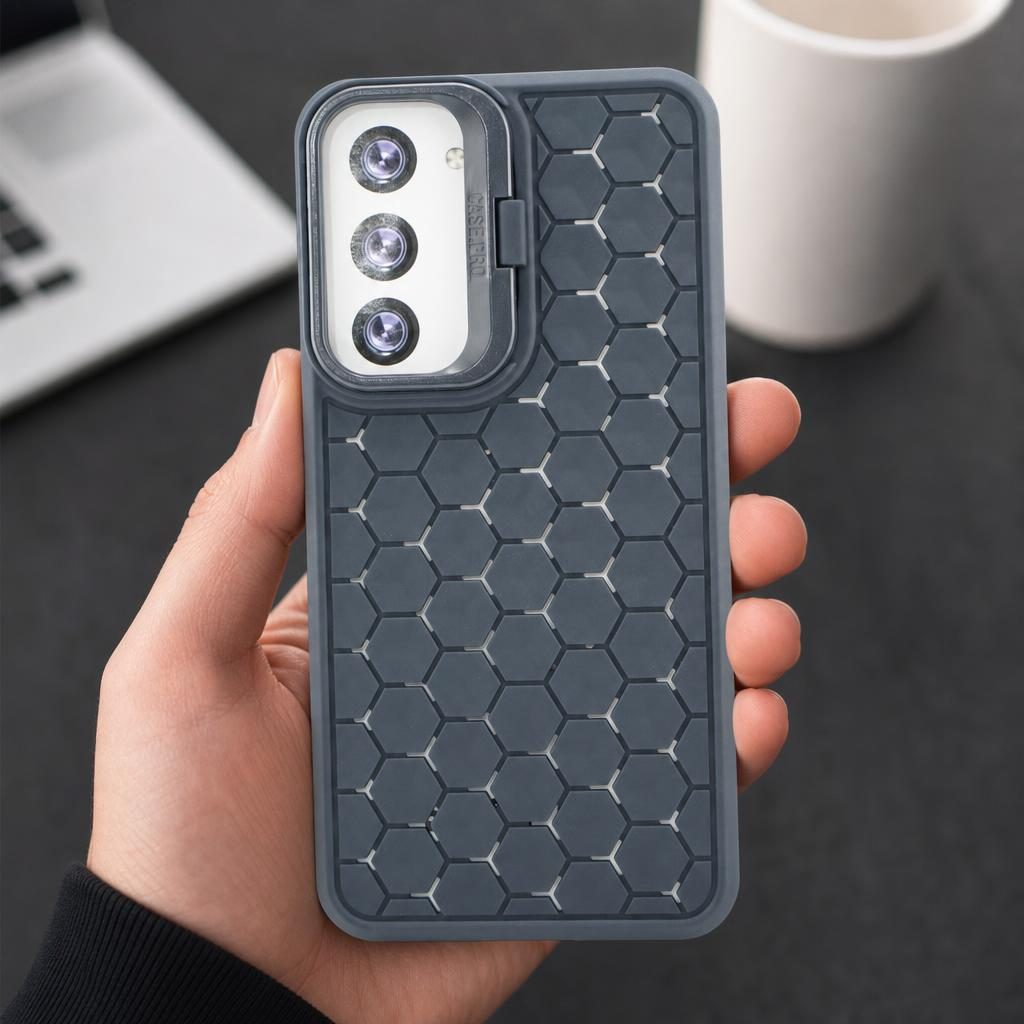 Husa de Protectie TPU, pentru Samsung Galaxy S23, 3D Cube, cu Inel, Protectie Camera, Antisoc, Antizgariere, Antialunecare, Acoperire Completa, Albastru