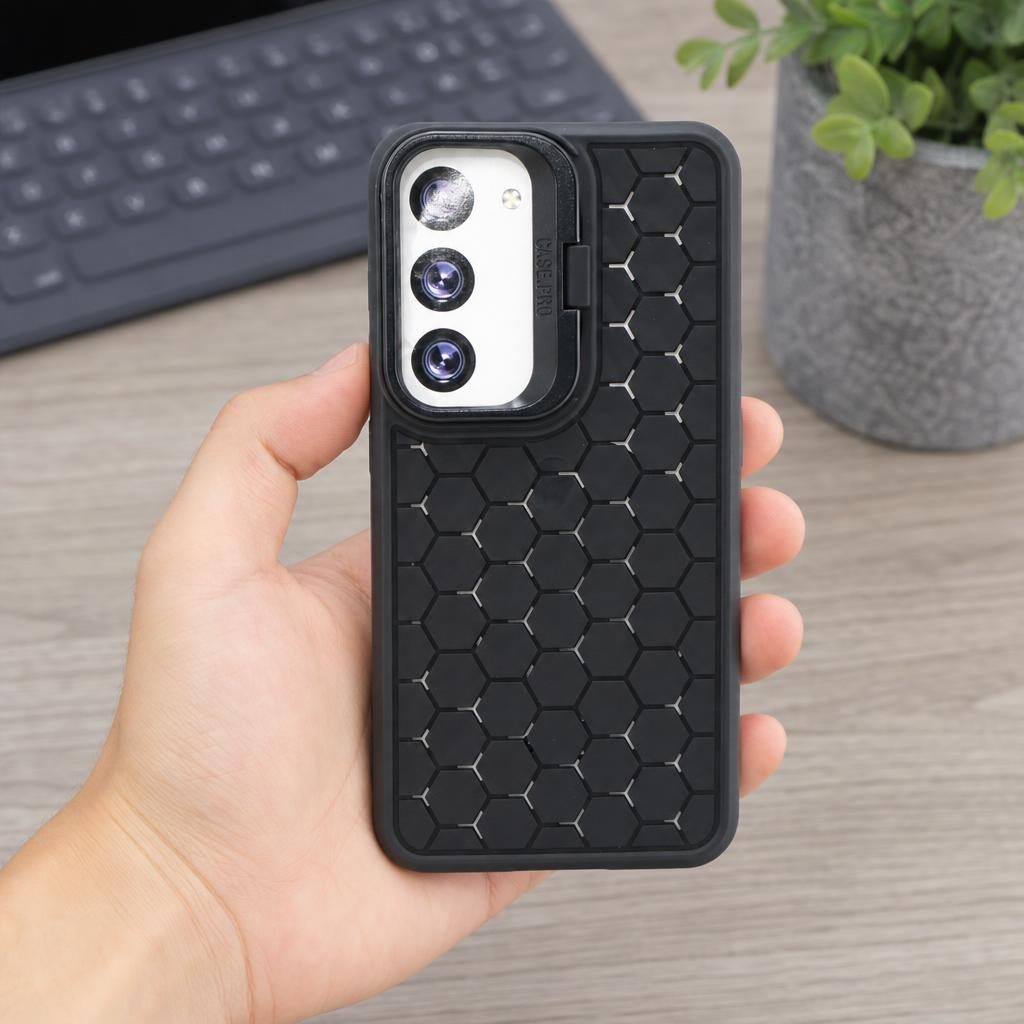 Husa de Protectie TPU, pentru Samsung Galaxy S23, 3D Cube, cu Inel, Protectie Camera, Antisoc, Antizgariere, Antialunecare, Acoperire Completa, Negru