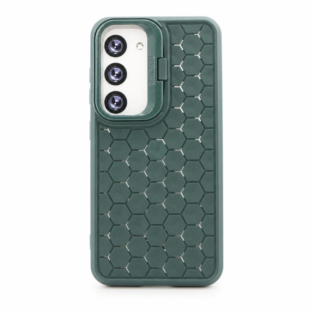 Husa de Protectie TPU, pentru Samsung Galaxy S23, 3D Cube, cu Inel, Protectie Camera, Antisoc, Antizgariere, Antialunecare, Acoperire Completa, Verde