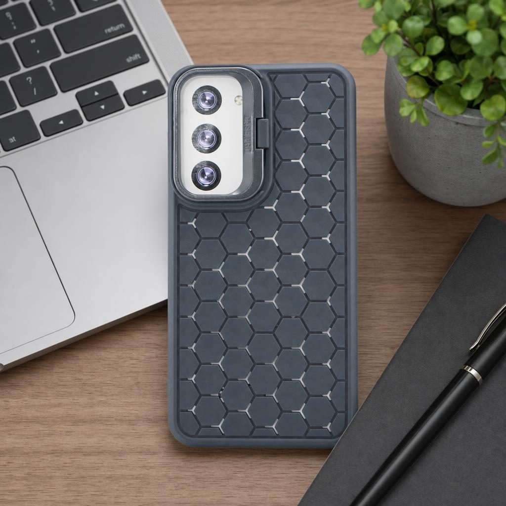 Husa de Protectie TPU, pentru Samsung Galaxy S23, 3D Cube, cu Inel, Protectie Camera, Antisoc, Antizgariere, Antialunecare, Acoperire Completa, Albastru