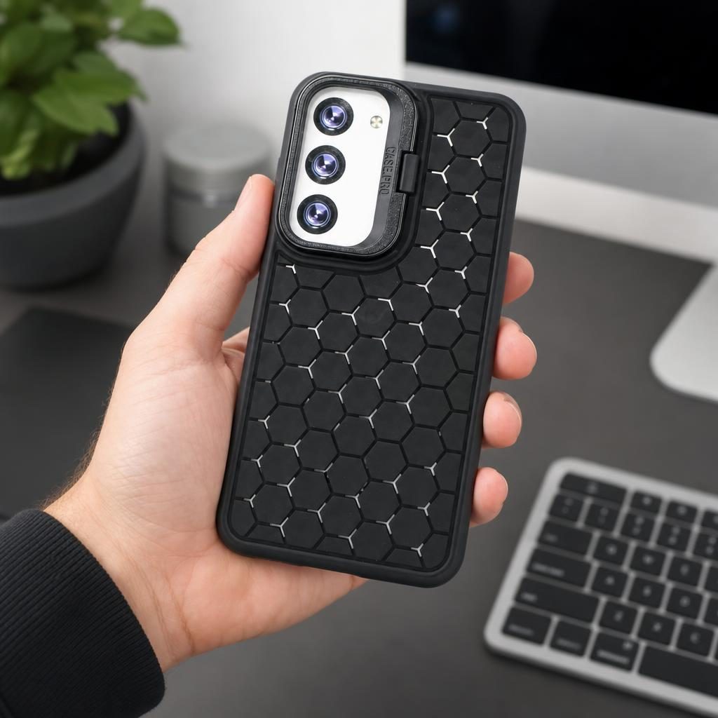 Husa de Protectie TPU, pentru Samsung Galaxy S23, 3D Cube, cu Inel, Protectie Camera, Antisoc, Antizgariere, Antialunecare, Acoperire Completa, Negru