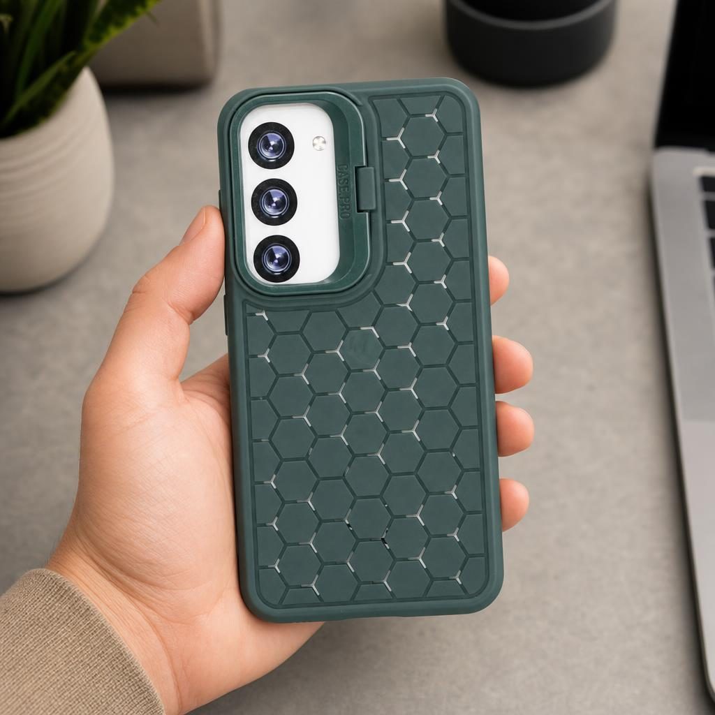 Husa de Protectie TPU, pentru Samsung Galaxy S23, 3D Cube, cu Inel, Protectie Camera, Antisoc, Antizgariere, Antialunecare, Acoperire Completa, Verde